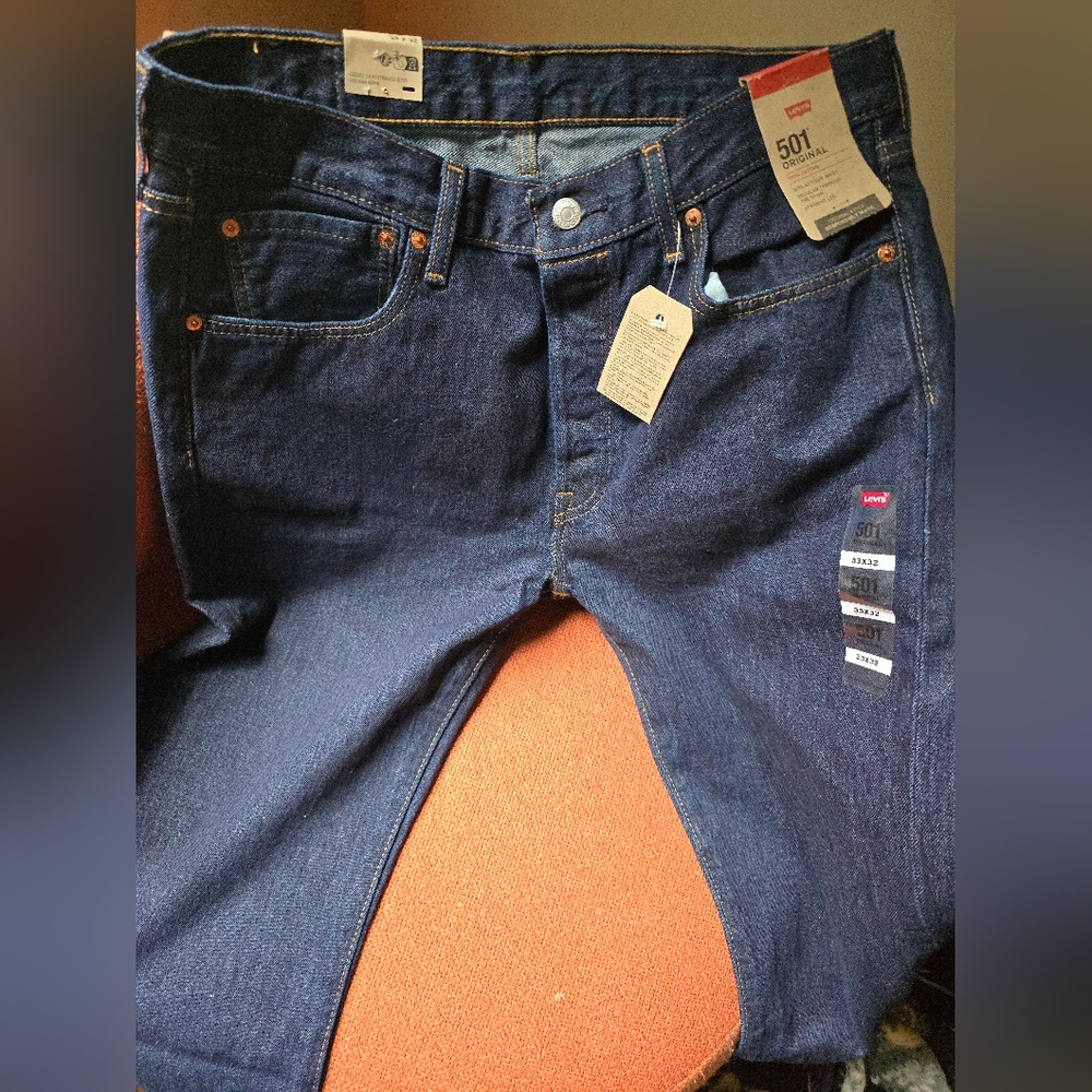 Levi's Dark Indigo 501 Jeans NWT Levi’s 501 Original Straight Leg Indigo Denim